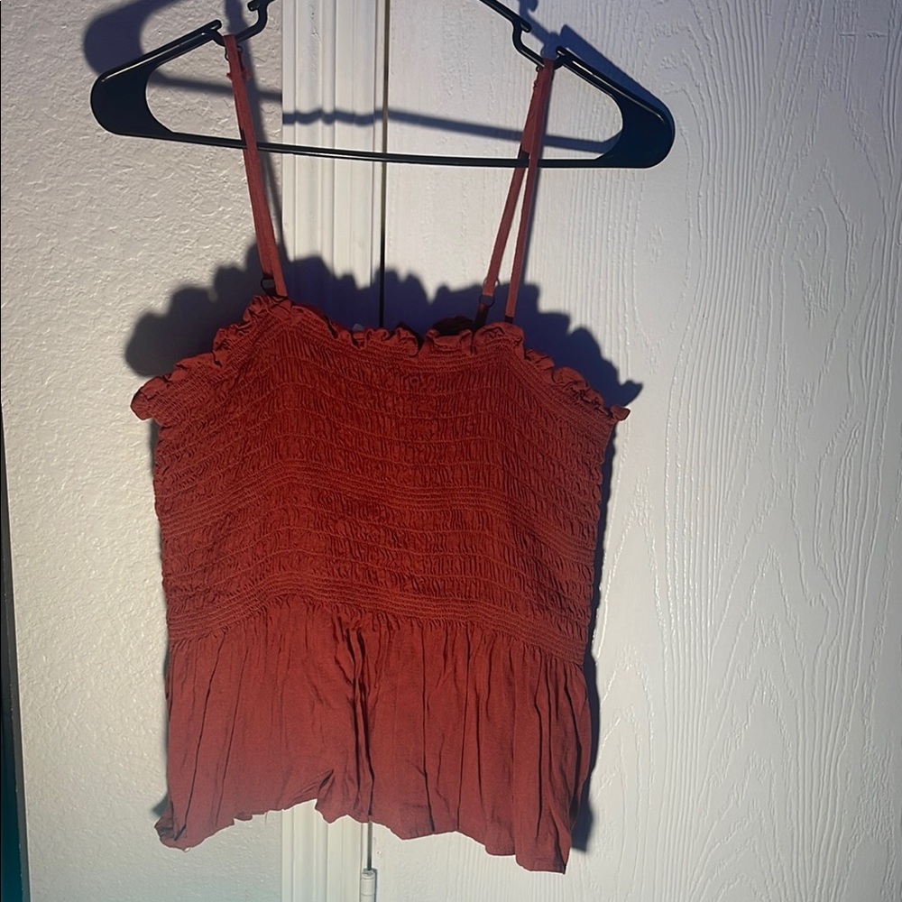 NOBO Red Smocked Ruffled Camisole